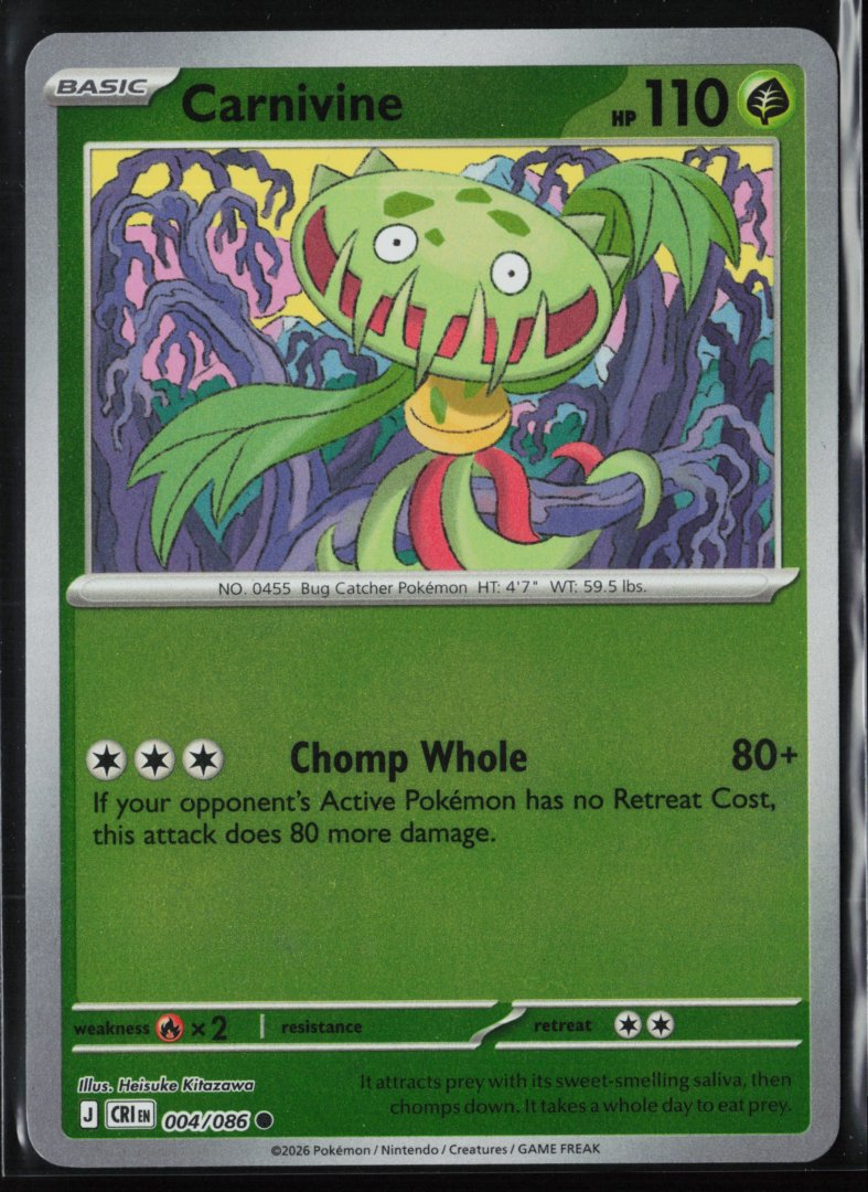 Carnivine - ME04: Chaos Rising 004/086 - Pokemon - Common Reverse Holo
