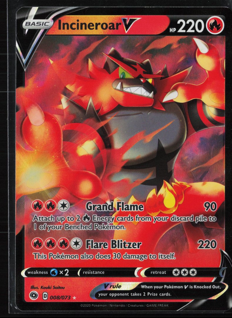 Incineroar V - Champion's Path 008/073 - Pokemon - Ultra Rare Holo