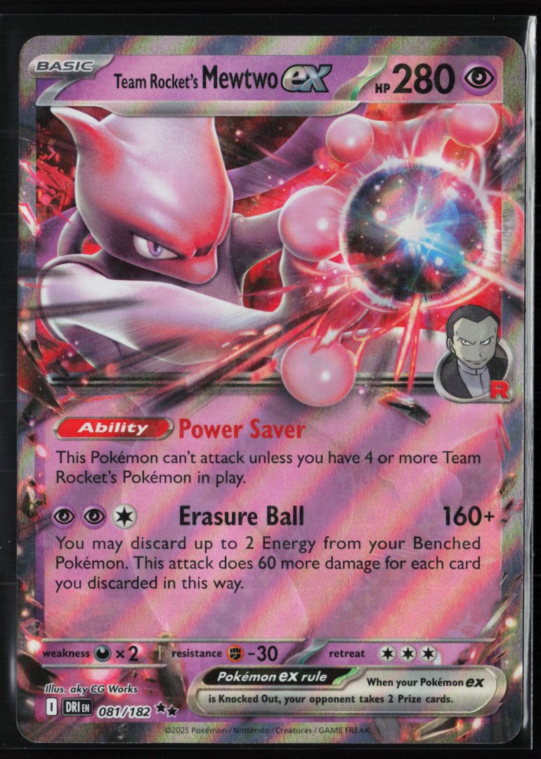 Team Rocket's Mewtwo ex - Prize Pack Series Cards 081 - Pokemon - Double