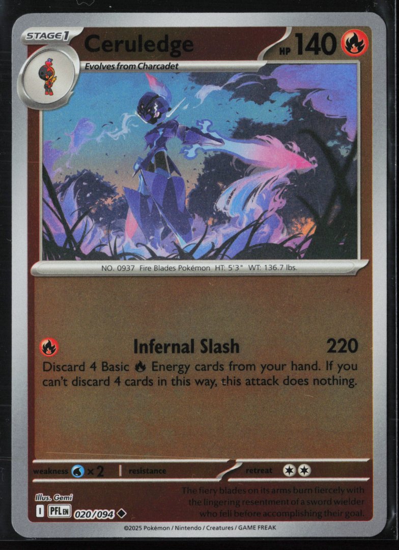 Ceruledge - ME02: Phantasmal Flames 020 - pokemon - Uncommon Reverse Holo