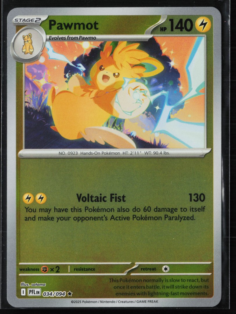 Pawmot - ME02: Phantasmal Flames 034 - pokemon - Rare Reverse Holo