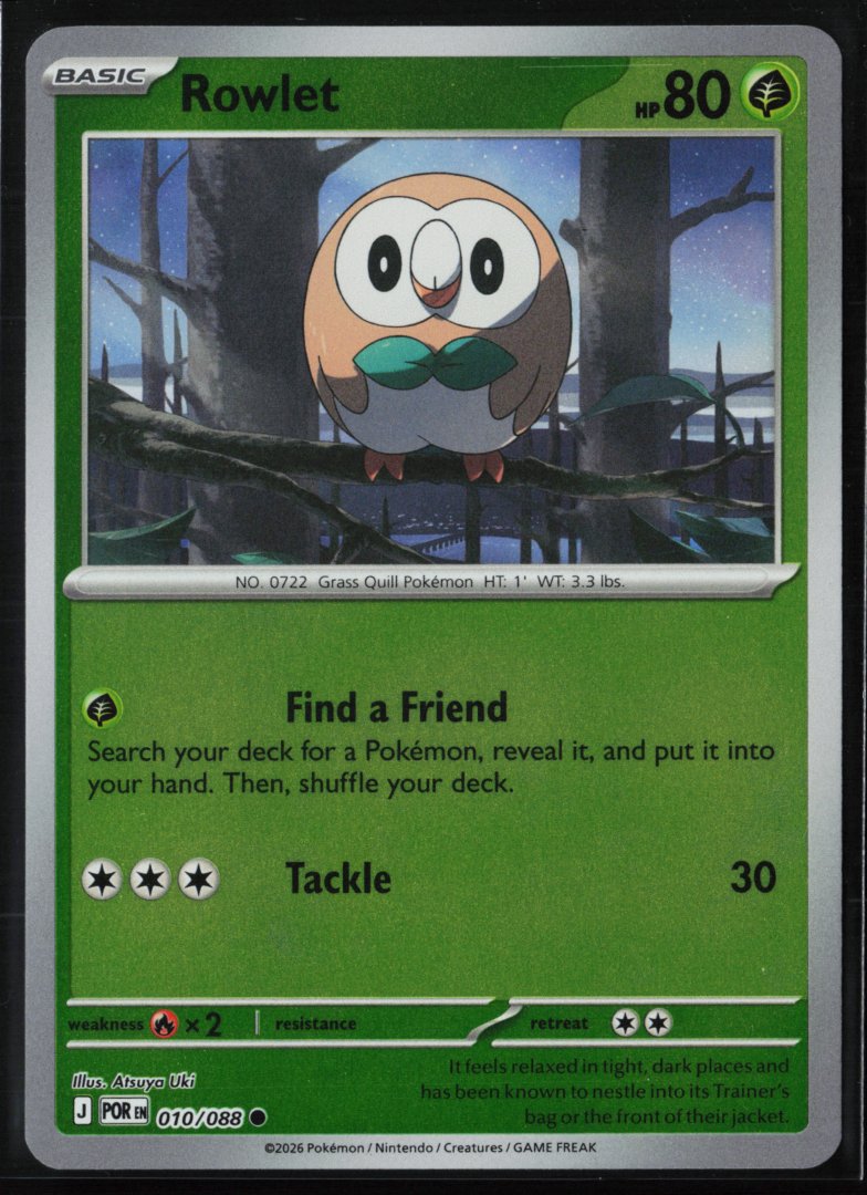 Rowlet - ME03: Perfect Order 010/088 - pokemon - Common Reverse Holo