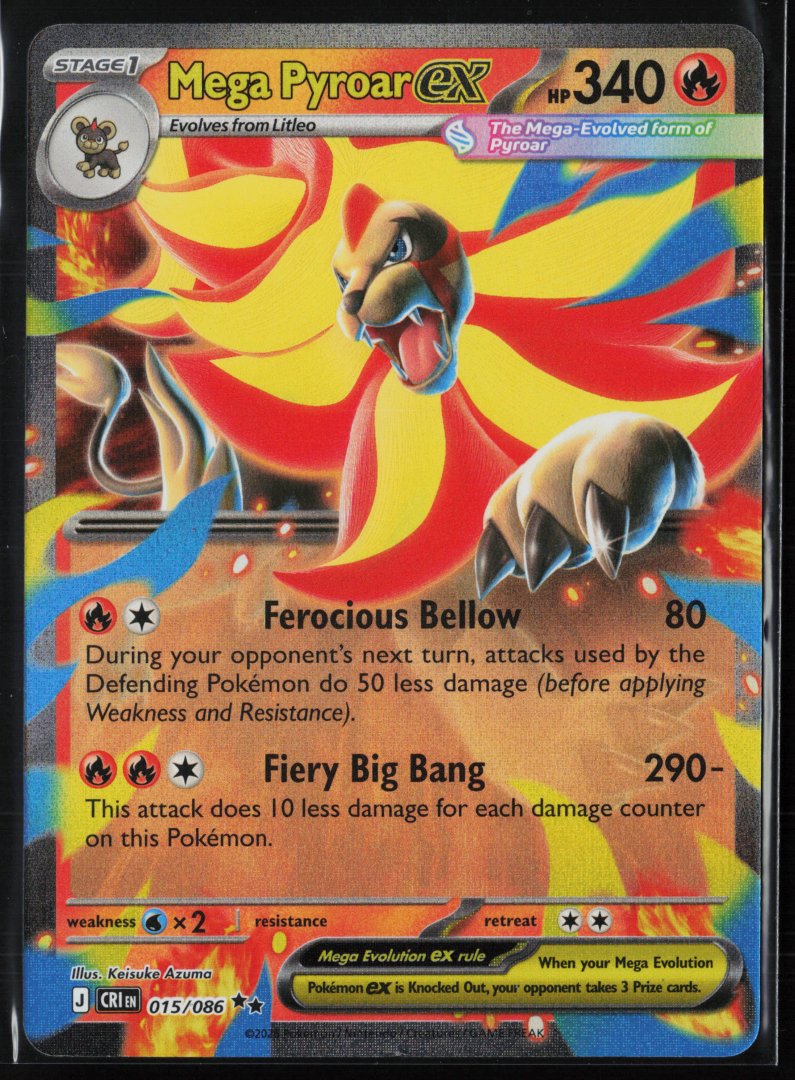 Mega Pyroar ex - ME04: Chaos Rising 015/086 - Pokemon - Double Rare Holo