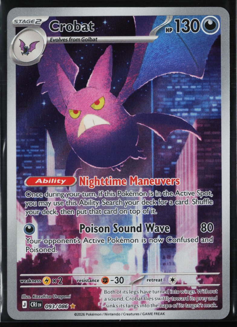 Crobat - 093/086 - ME04: Chaos Rising - Pokemon - Illustration Rare Holo