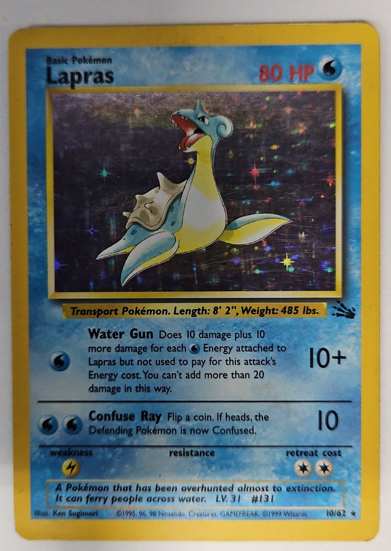 Lapras - Fossil 10 - pokemon - Holo Rare Unlimited Holofoil