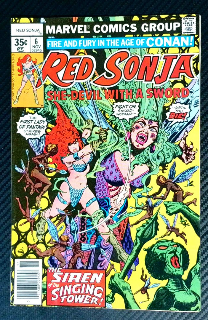 Red Sonja #6 VF- Newstand Marvel 1976