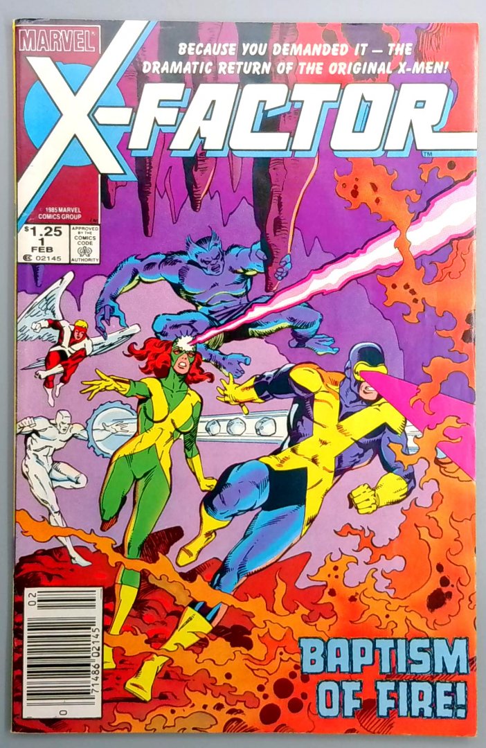 X-Factor #1 VF- 1st Appearance of Russell Collins firefist Newsstand MARVEL 1986