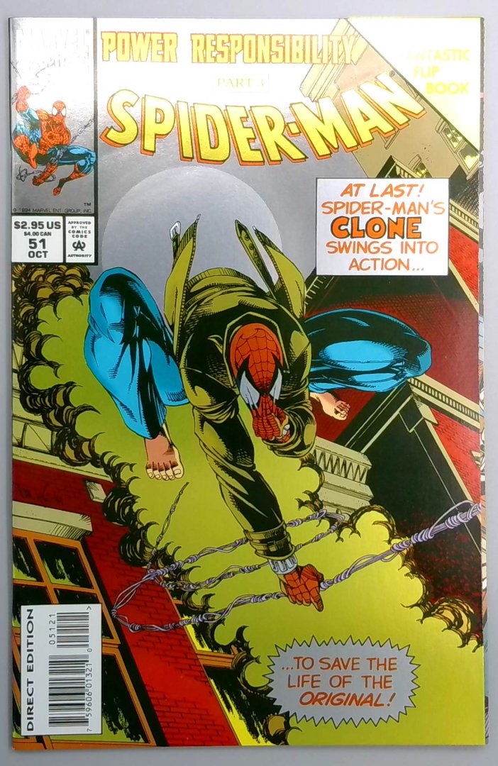 Spider-Man #51 NM- Identity of Ben Reilly Revealed Direct Edition Marvel 1994