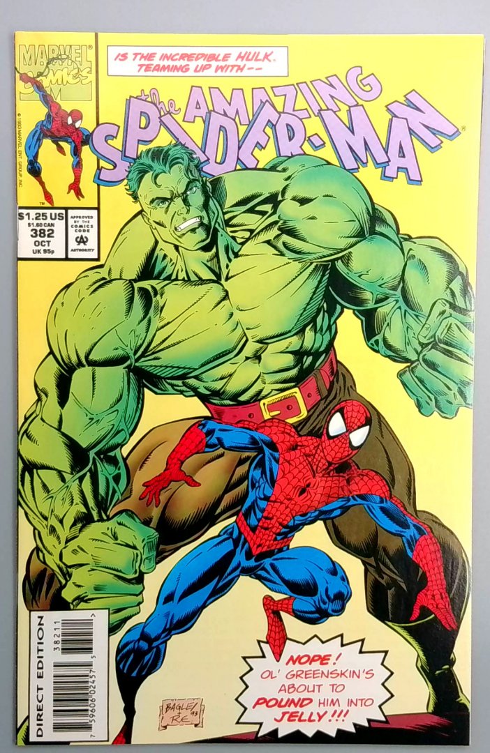 Amazing Spider-Man #382 NM- Hulk Direct Edition Marvel 1993