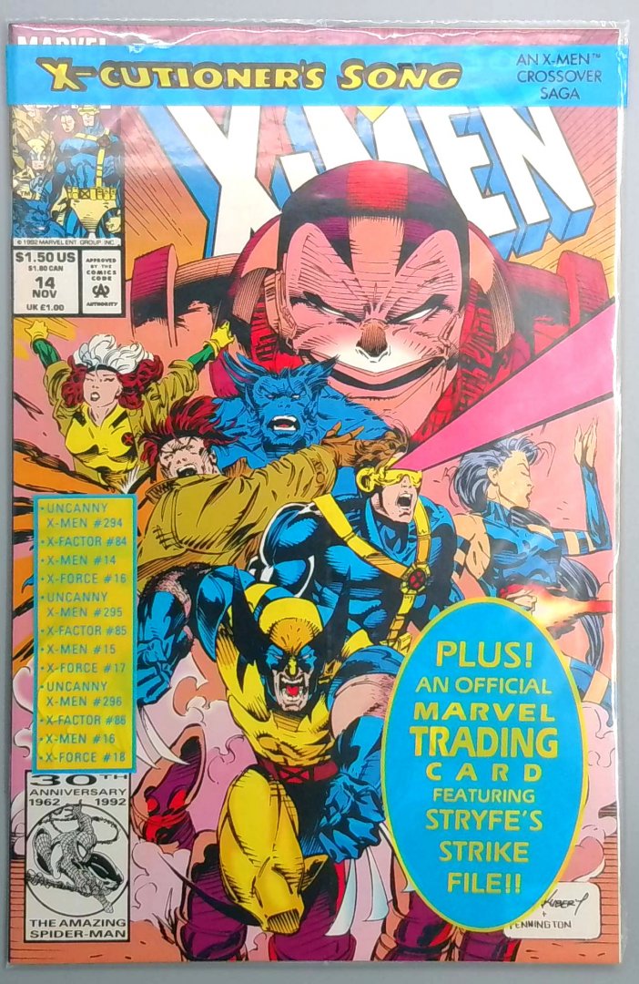 X-Men #14 NM Polybagged with Apocalypse Marvel Trading Card Marvel 1992