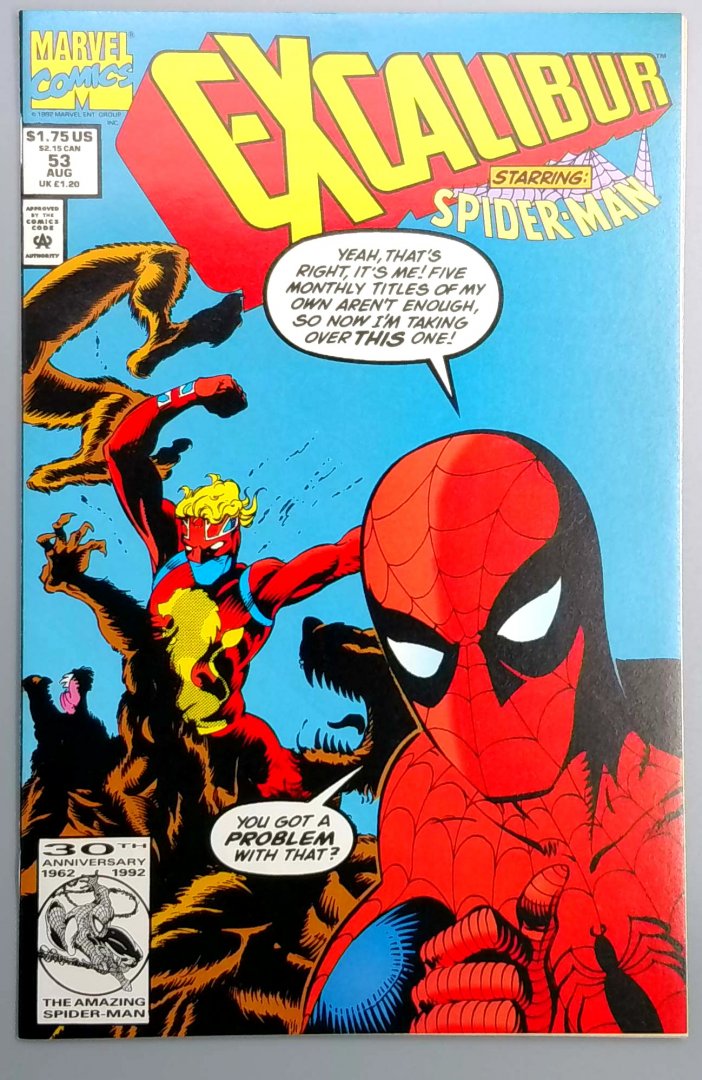 Excalibur #53 NM SPIDER-MAN Marvel 1992