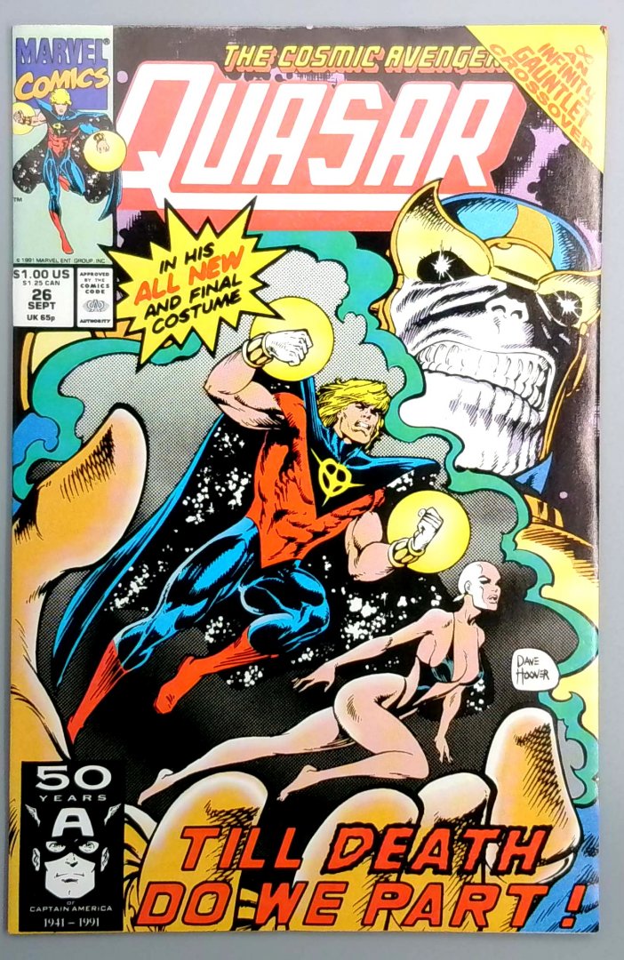 Quasar #26 VF+ Thanos Marvel 1991