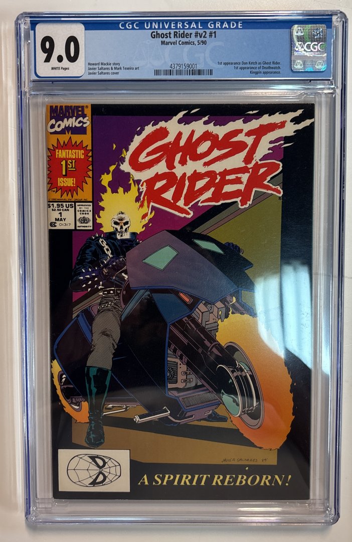 Ghost Rider #1 9.0 CGC 1st Appearance of Dan Ketch As Ghost Rider Direct Edition Marvel 1990