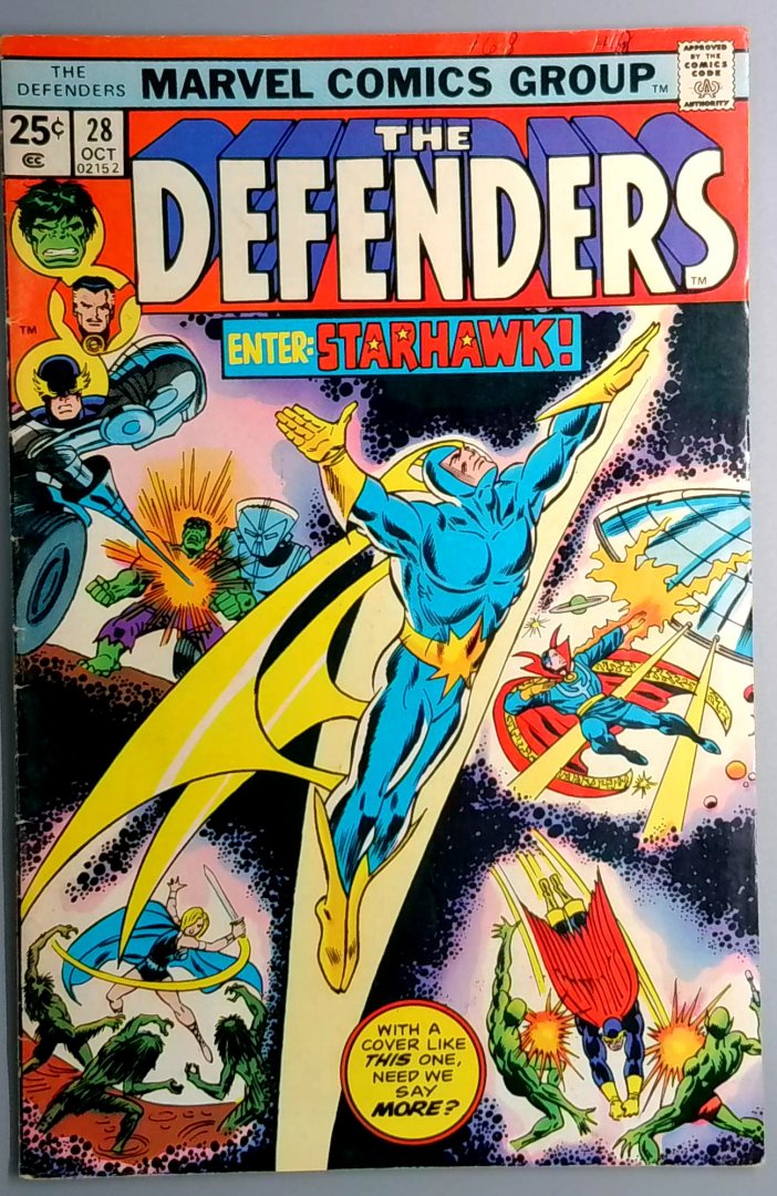 Defenders #28 1st Full Appearance of starhawk stakar Ogord Marvel 1975