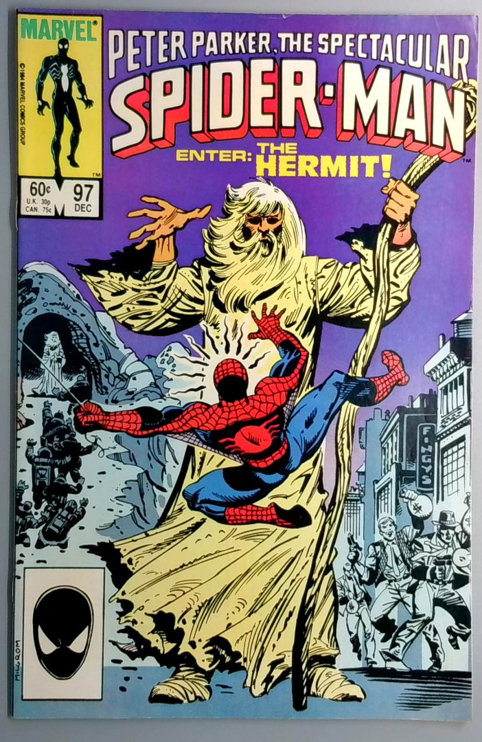 Spectacular Spider-Man #97 VF 1st and Only Appearance of Hermit timothy Quail