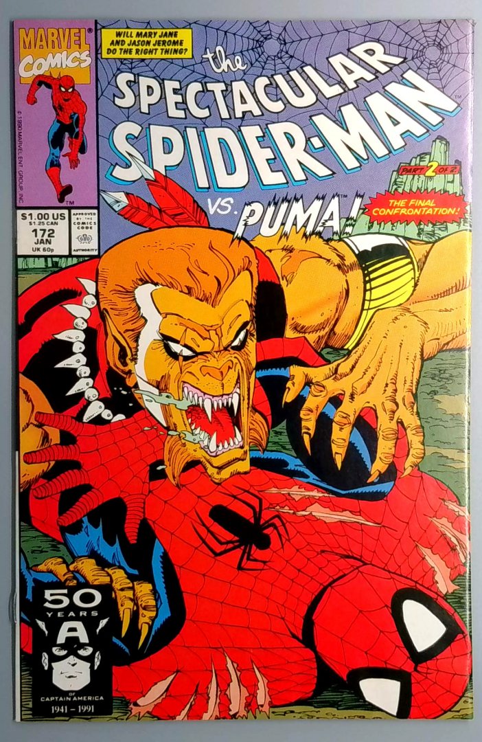 Spectacular Spider-Man #172 VF Direct Edition Marvel 1991
