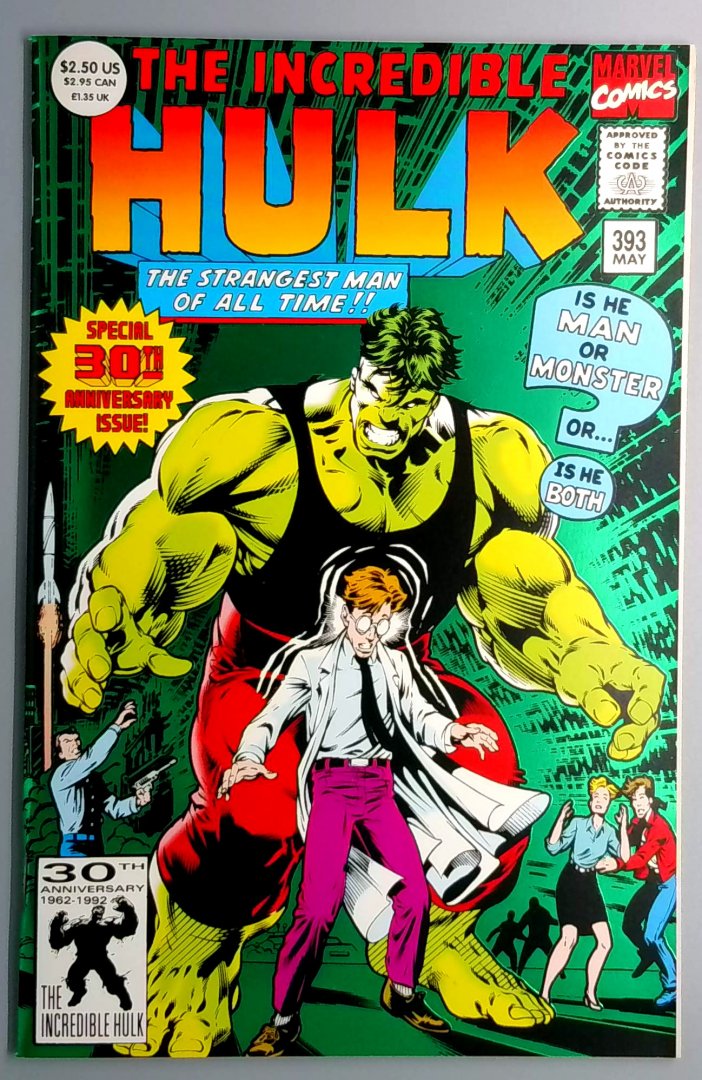 Incredible Hulk #393 NM Green Foil. 30th Anniversary Marvel 1992