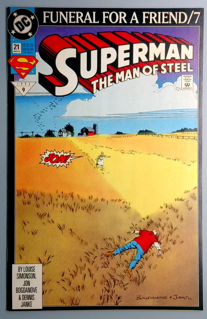 Superman: the Man of Steel #21 VF+ funeral for a Friend Part 7 DC 1993