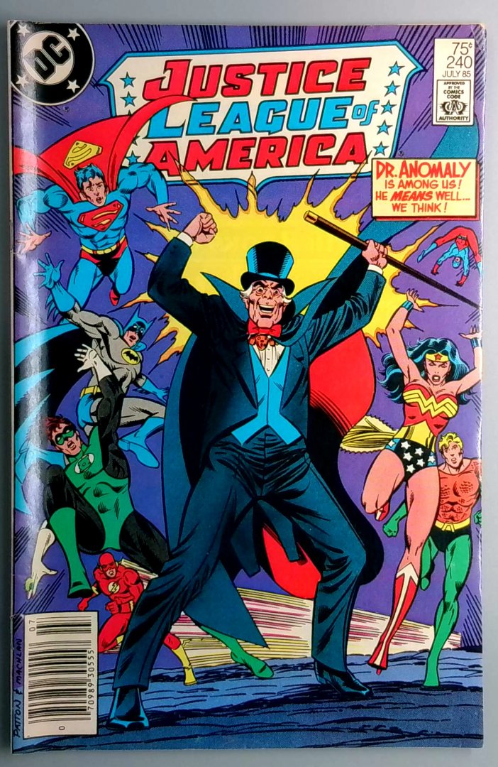 Justice League of America #240 vf- NEWSSTAND DC COMICS 1985