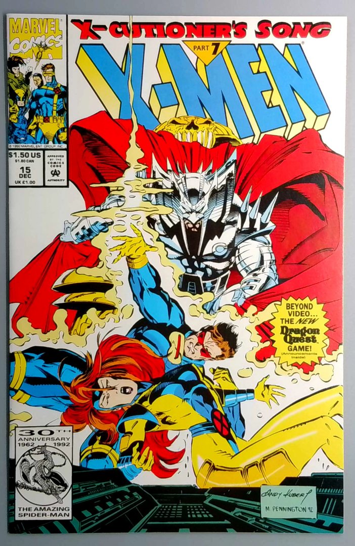 X-Men #15 NM- Polybagged with Mlf Card Direct Edition Marvel 1992