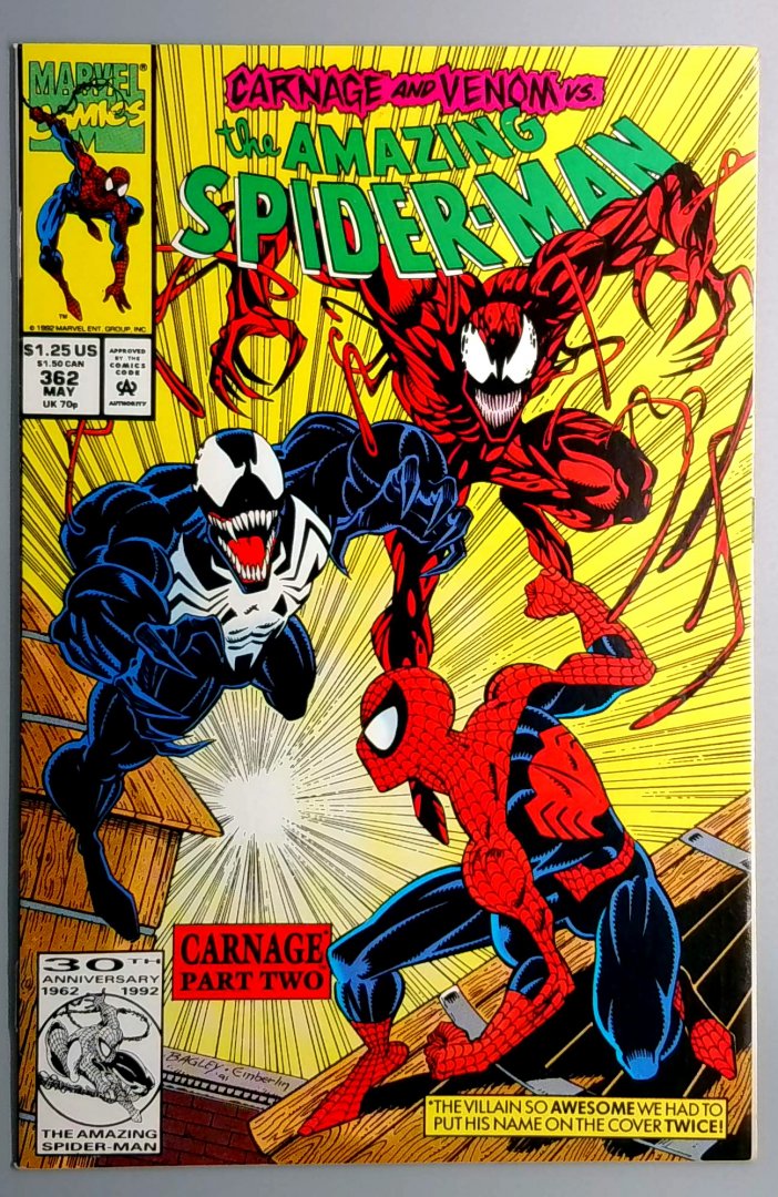 Amazing Spider-Man #362 VF/NM 2nd Appearance of Carnage Marvel 1992
