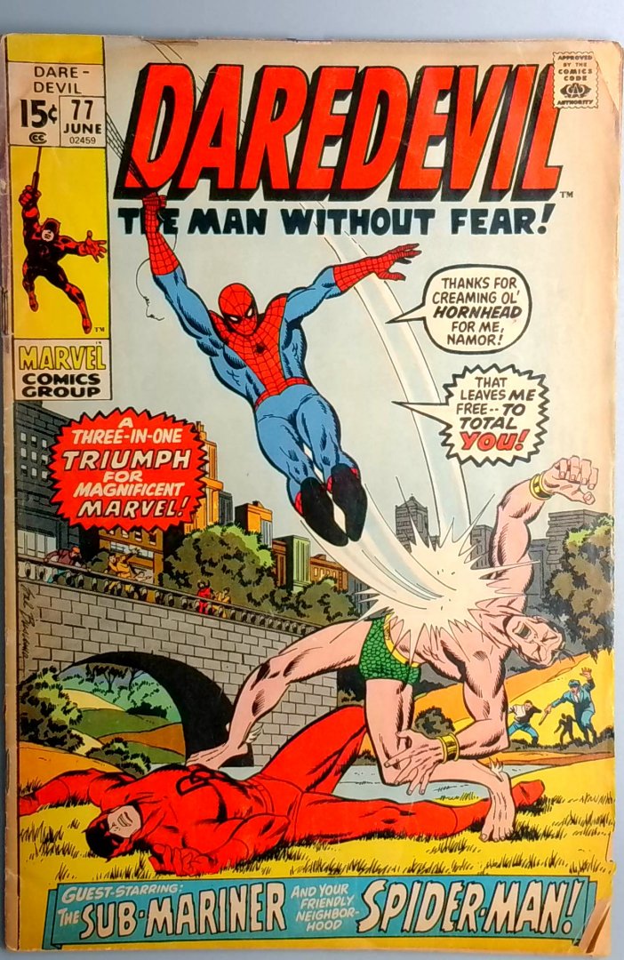 Daredevil #77 GD/VG Spider-Man & Sub-Mariner Prince Namor Appearance Marvel 1971