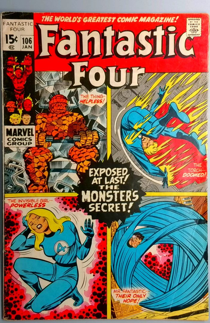 Fantastic Four #106 VG+ Classic John Romita Cover Marvel 1971