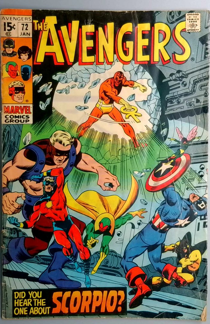 Avengers #72 VG- 1st Appearance of zodiac Cartel Marvel 1970