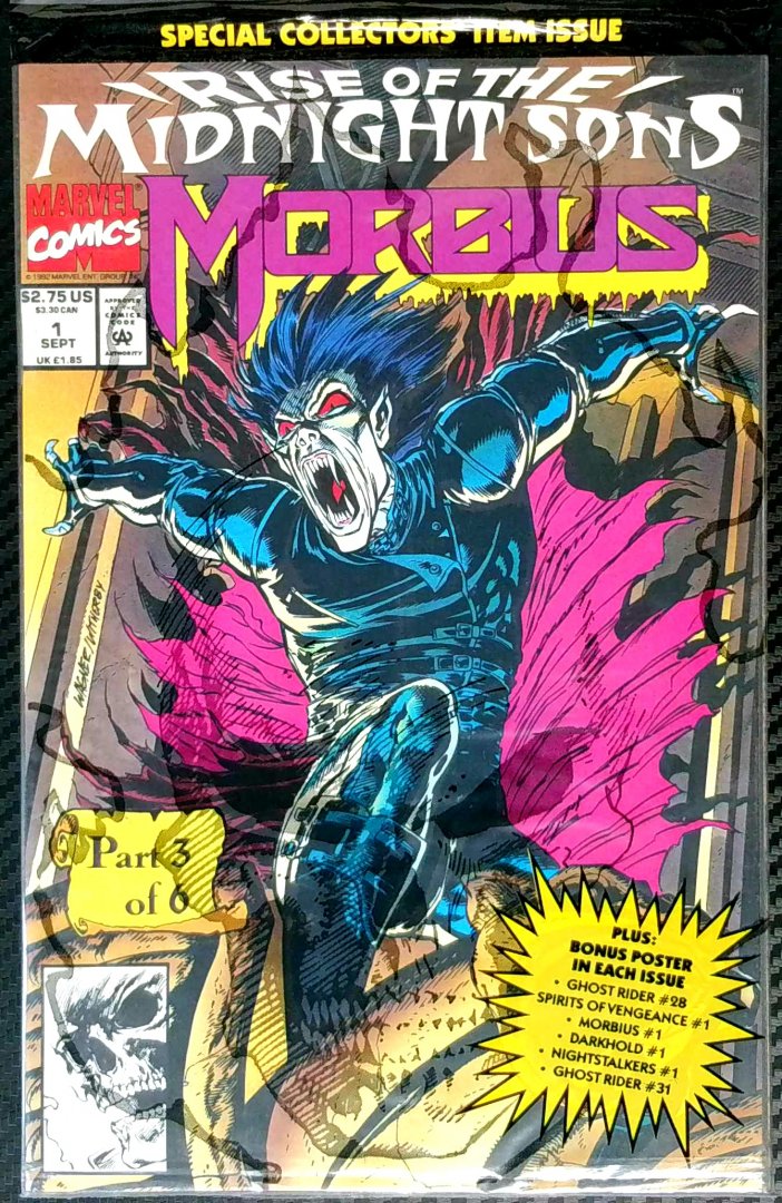 Morbius: the Living Vampire #1 Polybagged W/ Poster Direct Edition Marvel 1992