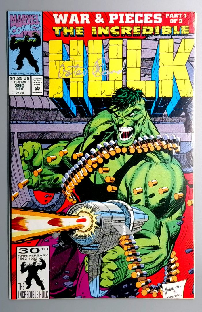Incredible Hulk #390 VF/NM SIGNED BY PETER DAVID Marvel 1992