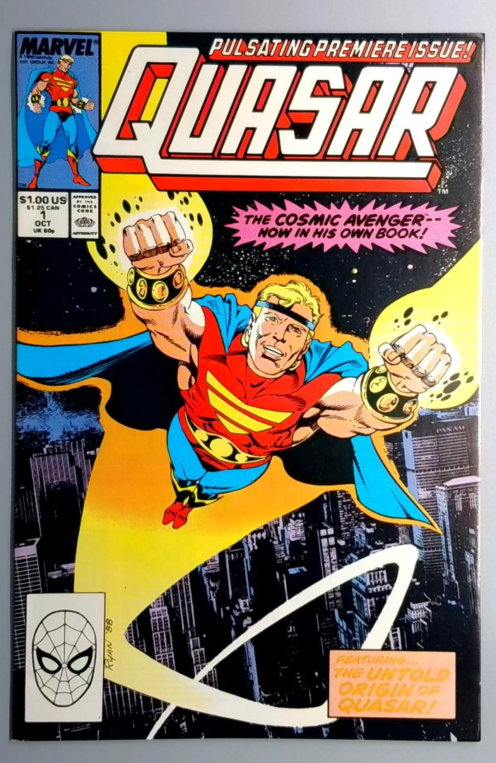 Quasar #1 NM- First Solo Series Featuring Quasar Origin of Quasar MARVEL 1989