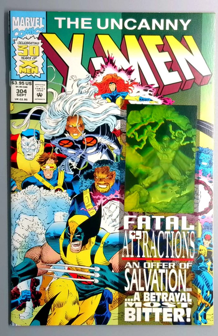 Uncanny X-Men #304 NM Magneto Pulls Adamantium Out of Wolverine MARVEL 1993