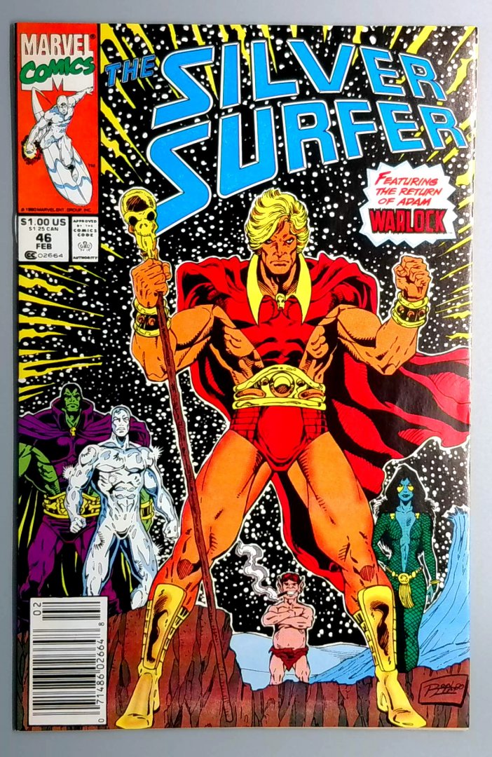 Silver Surfer #46 NM- Return of Adam Warlock Newsstand Edition Marvel 1991
