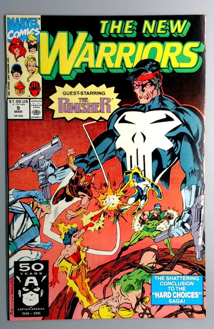 New Warriors #9 NM App: Punisher Marvel 1991