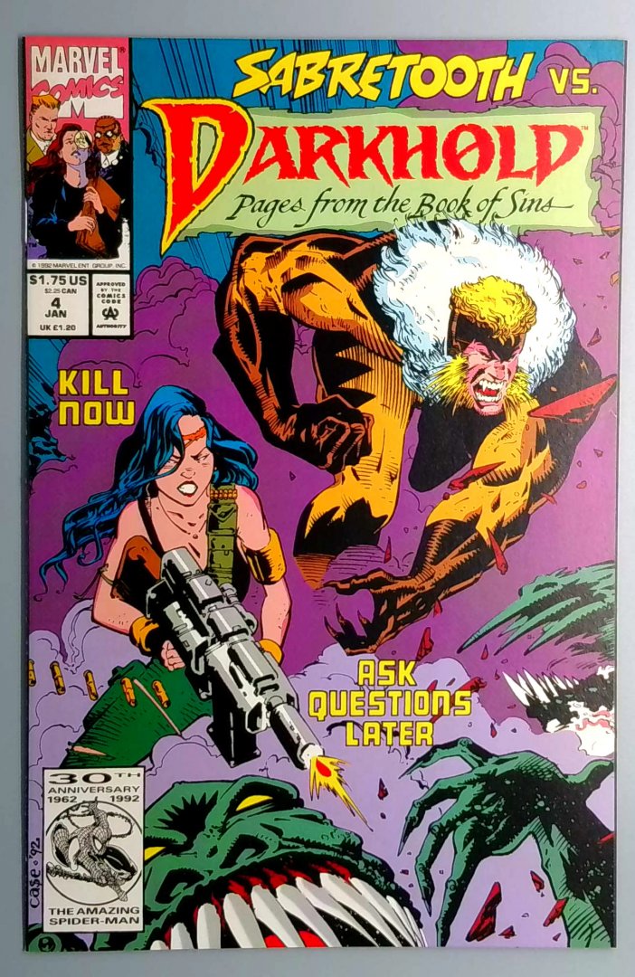 DARKHOLD #4 NM Sabretooth vs. Darkhold - Pages from the Book of Sin  - Marvel  1992