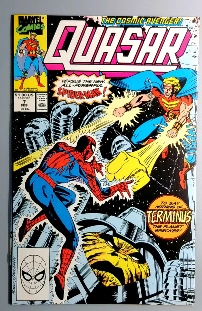 Quasar #7 NM- Spider-Man Marvel 1990