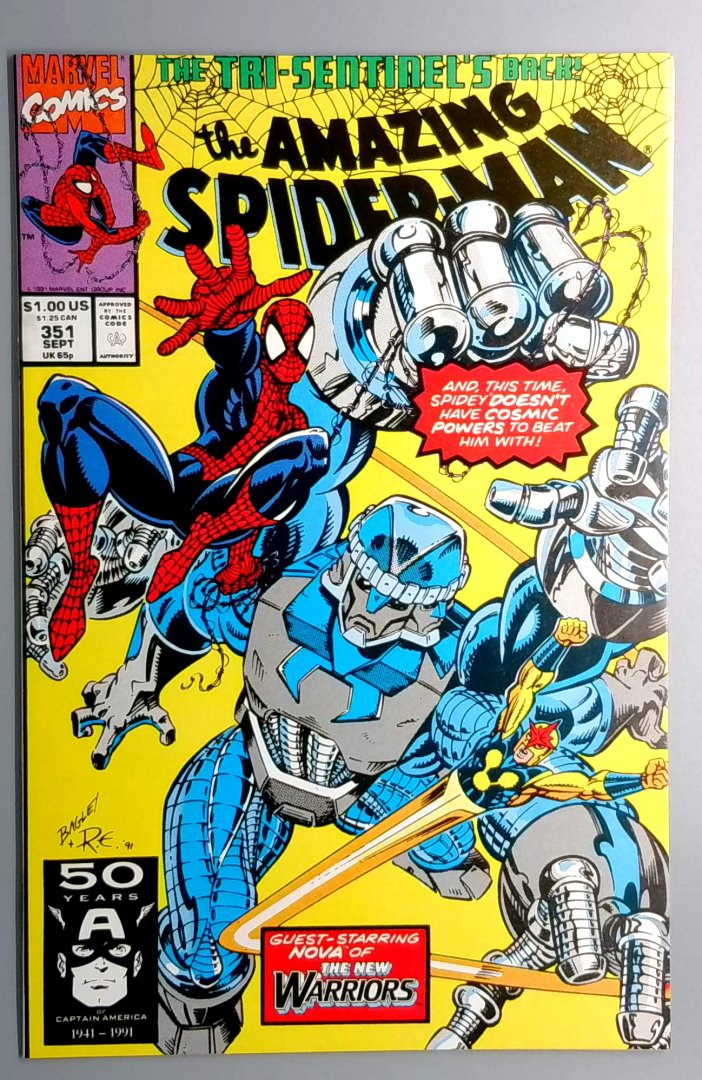 Amazing Spider-Man #351 NM- 1st Mark Bagley Issue Marvel 1991