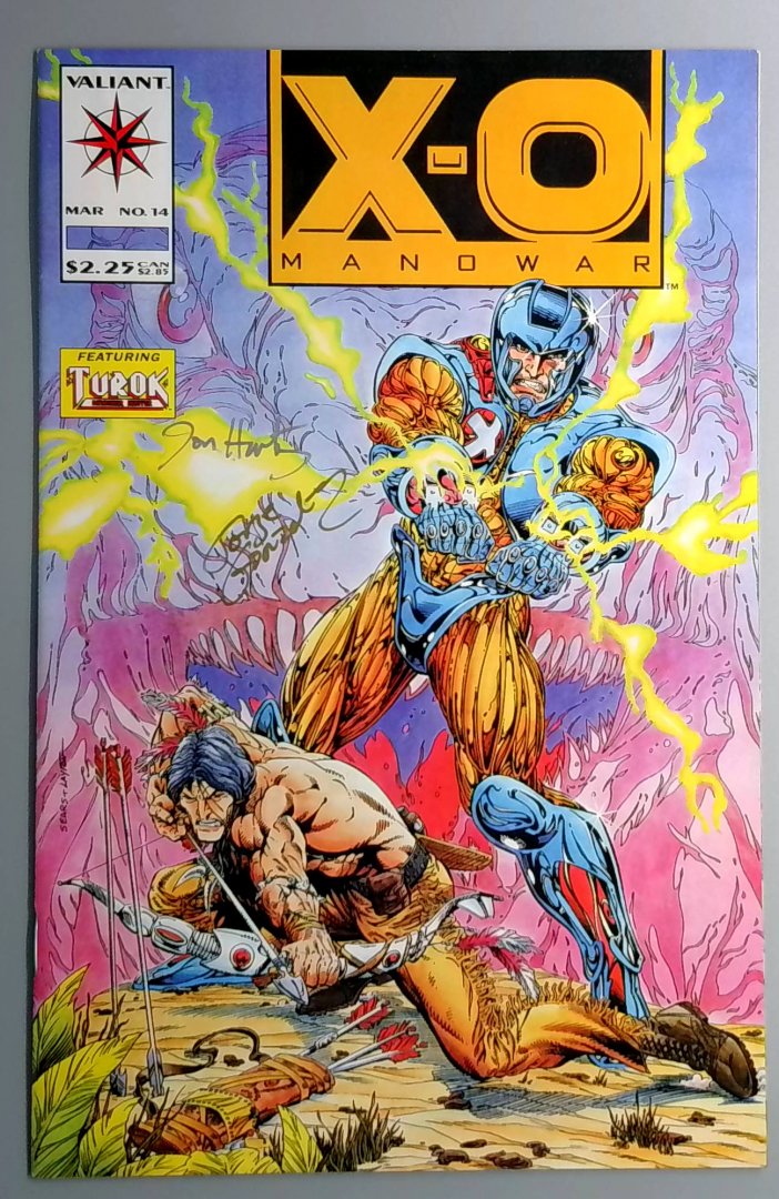 X-O Manowar #14 signed by Jon Hartz and Jorge Gonzalez Valiant 1993