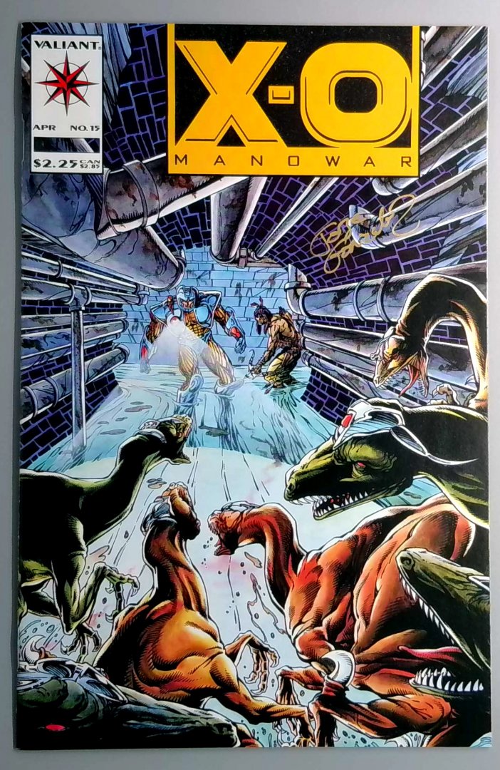 X-O Manowar #15 NM- signed by Jorge Gonzalez Valiant 1993