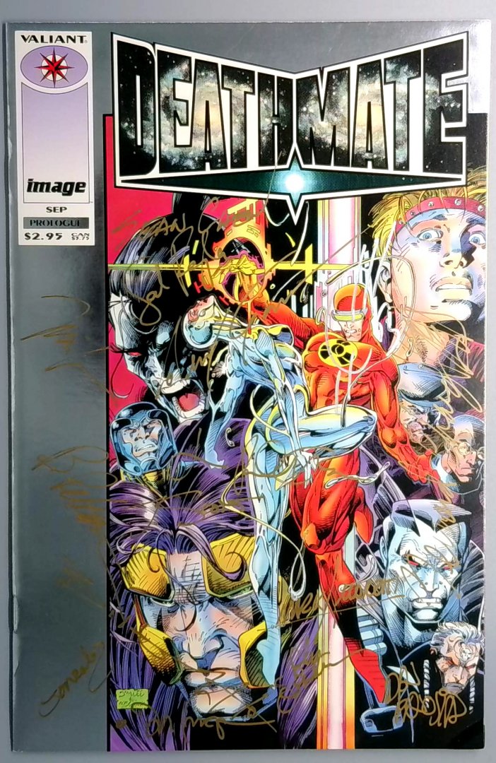 Deathmate Prologue Silver Foil Edition Signed by Jim Lee 14 Others Valiant 1993