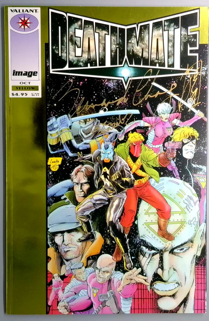 Deathmate Yellow Signed by Bernard CHang, 2 Others Valiant 1993