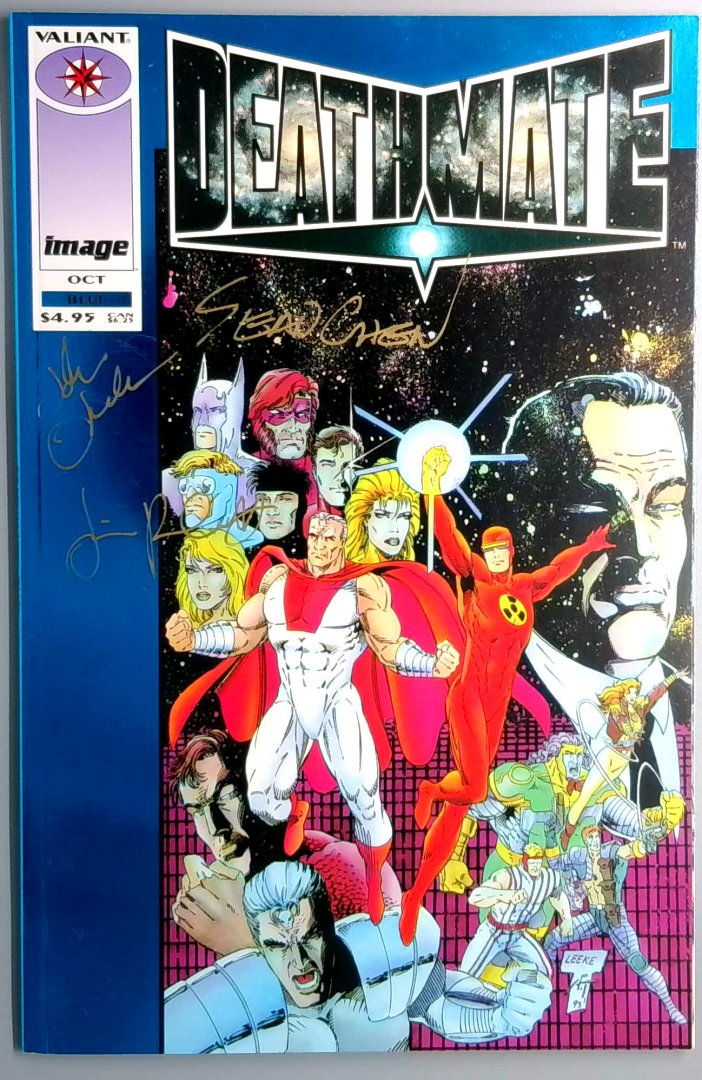 Deathmate Blue NM- Signed by Joe Quesada, 3 Others Valiant 1993
