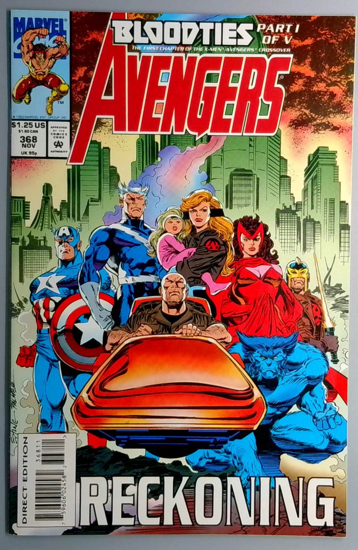 Avengers #368 VF/NM Bloodties Pt.1 x-Men Marvel 1993