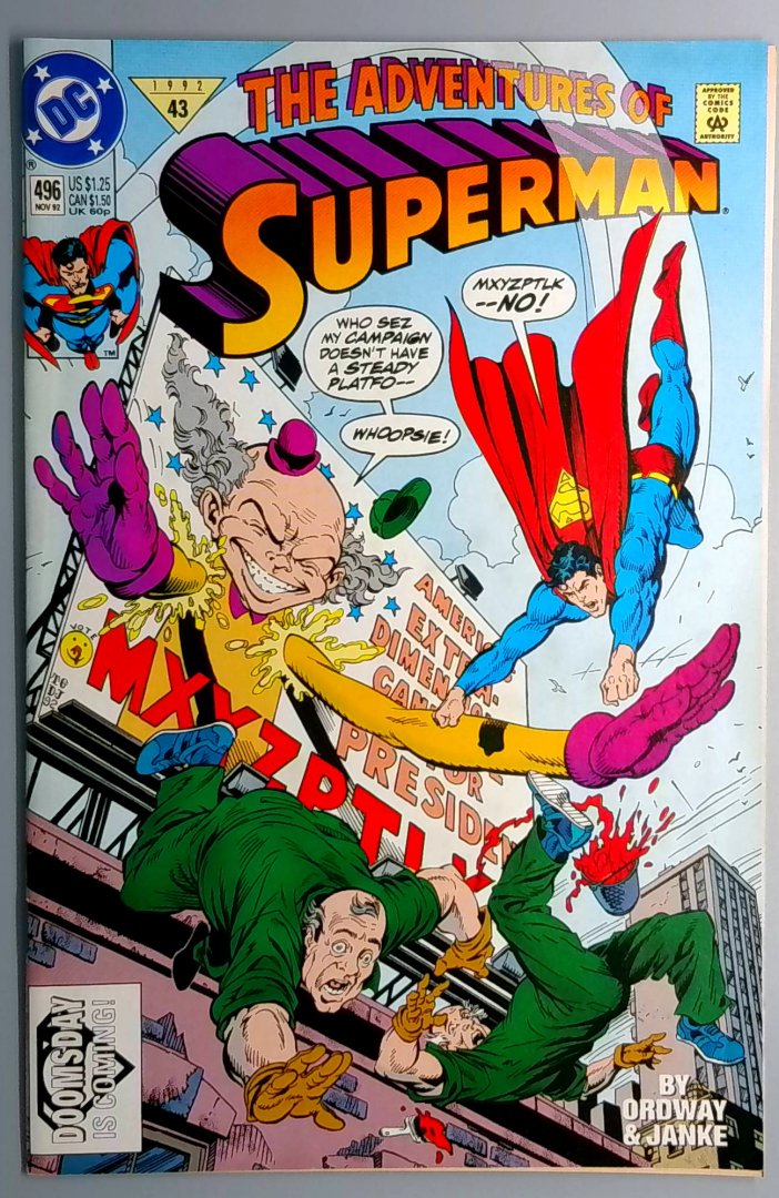 Adventures of Superman #496 VF/NM Doomsday Appearance DC 1992