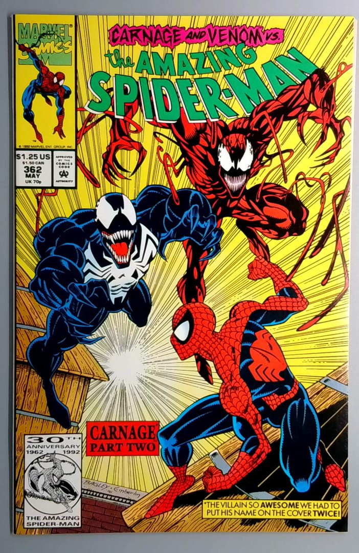 Amazing Spider-Man #362 NM 2nd Appearance of Carnage Marvel 1992