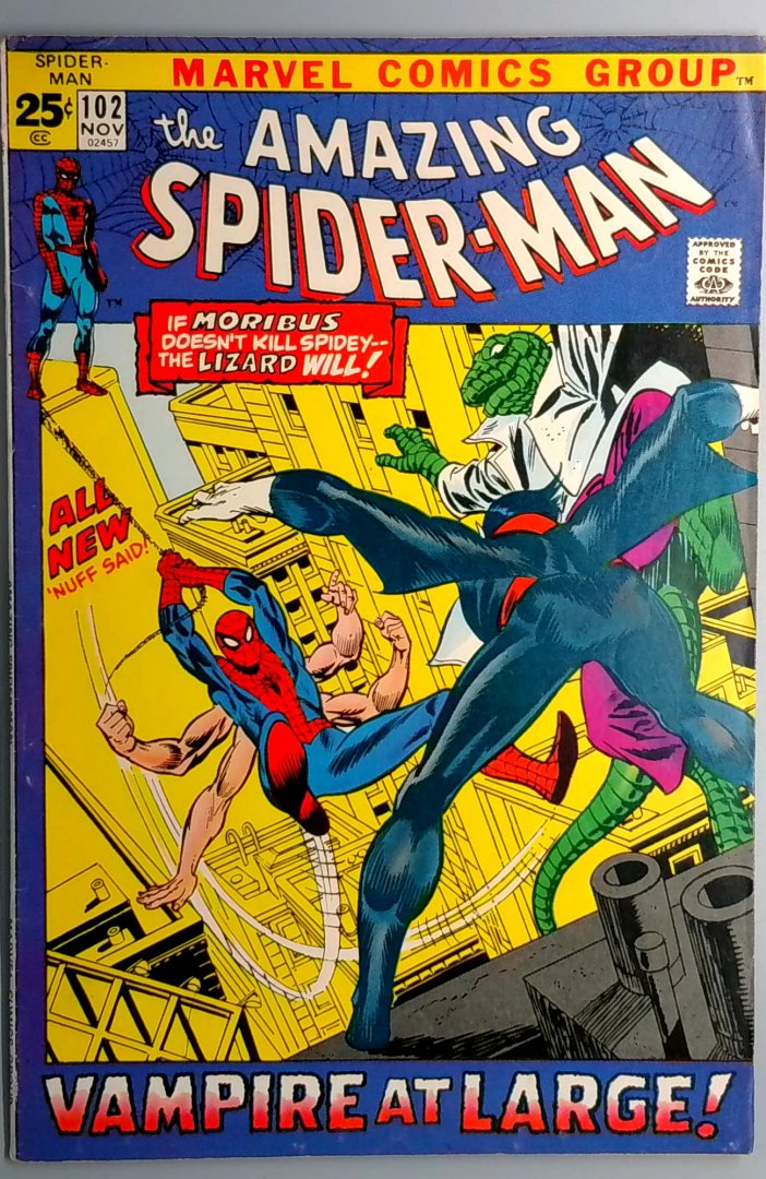 Amazing Spider-Man #102 FN- Origin of Morbius Marvel 1971