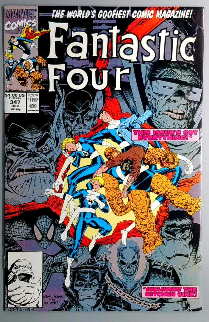 Fantastic Four #347 VF+ Wolverine, Hulk, Ghost Rider Marvel 1990