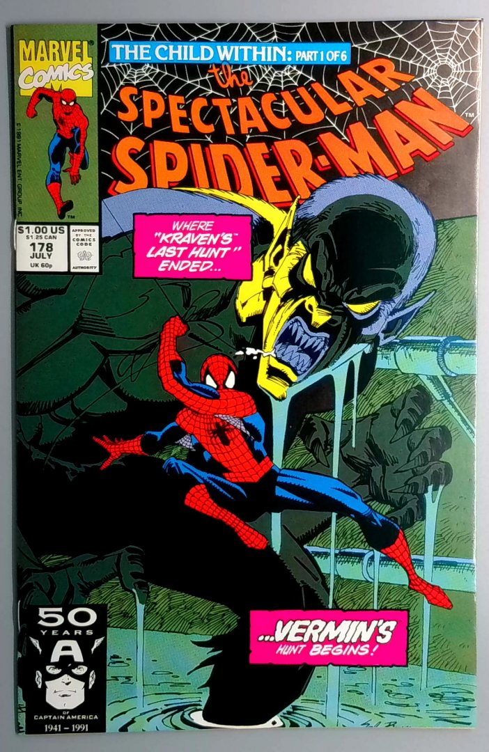 Spectacular Spider-Man #178 VF 1st Appearance of Dr. Ashley Kafka Marvel 1991