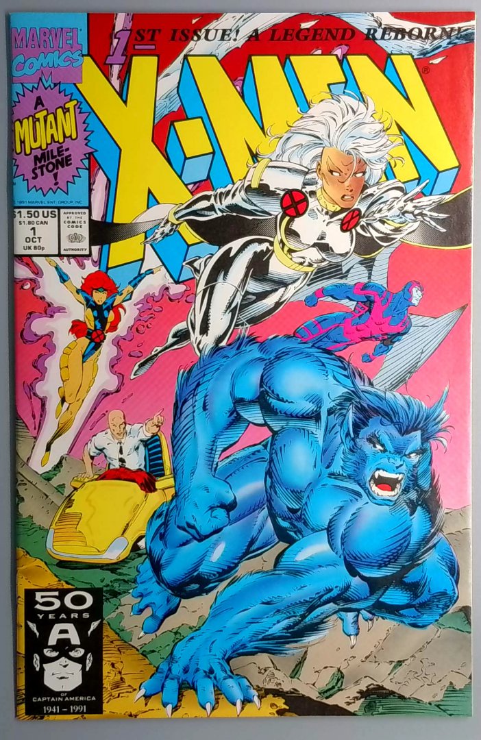 X-Men #1 VF/NM Gatefold Cover Combined of All Covers Marvel 1991