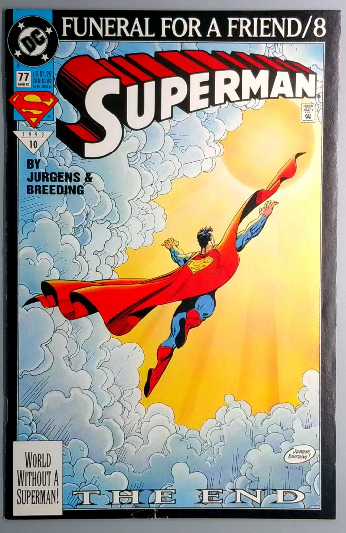 Superman #77 VF/NM Funeral for a Friend 8 DC 1993